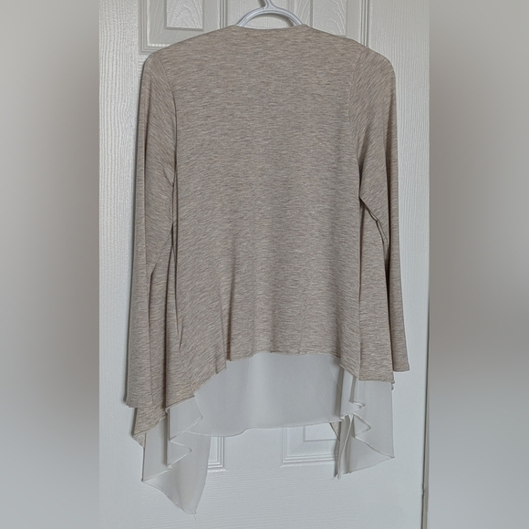 NWOT Pebble&Stone Lightweight Open-Front Cardigan/Jacket/Sweater W/ Sheer Panels - Picture 7 of 12